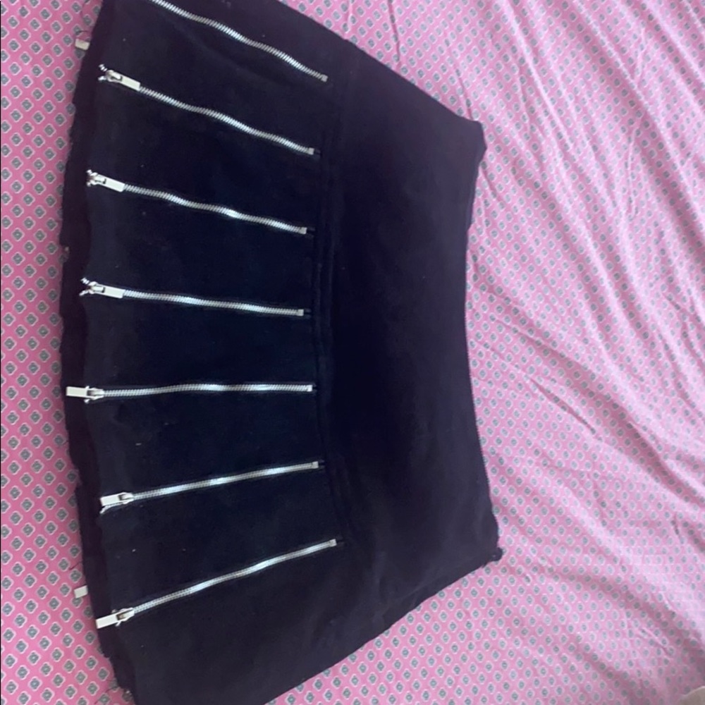 Zipper mini skirt